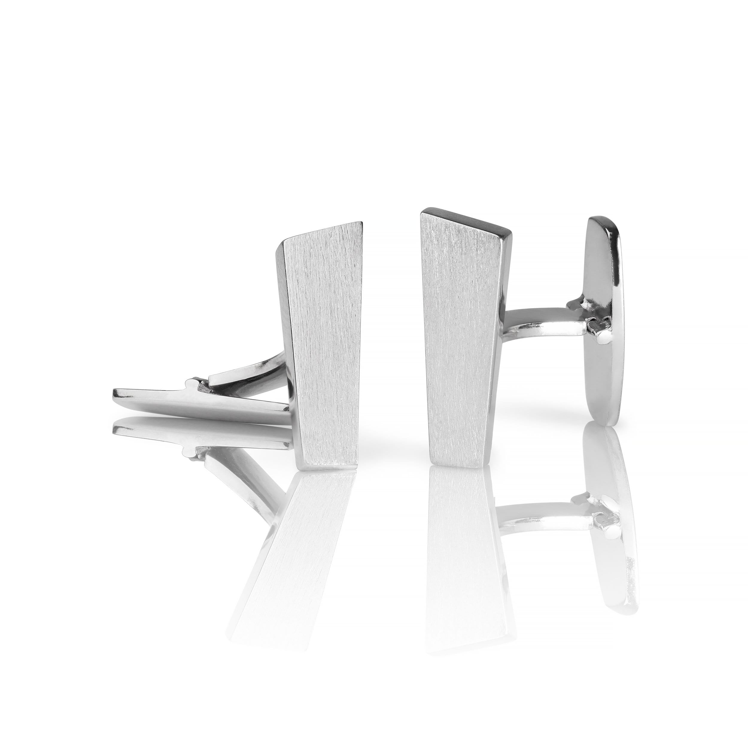 Norwegian made cufflink in matte silver - Pulpit Rock collection