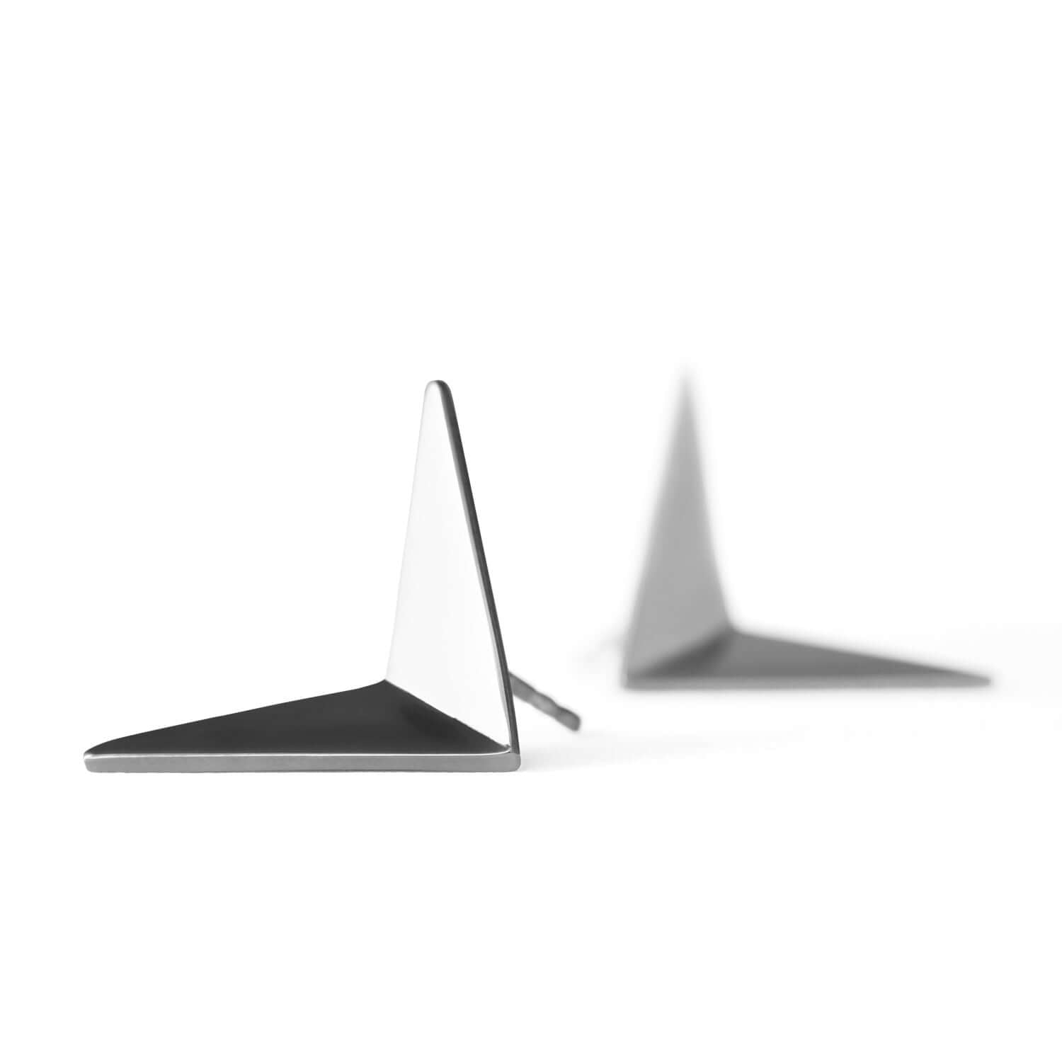 Large silver earrings inspired by the migratory birds