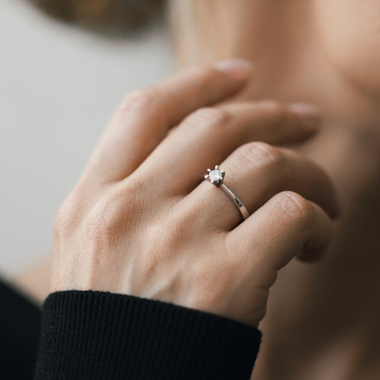 Diamond ring crafted from white gold inspired by the Pulpit Rock