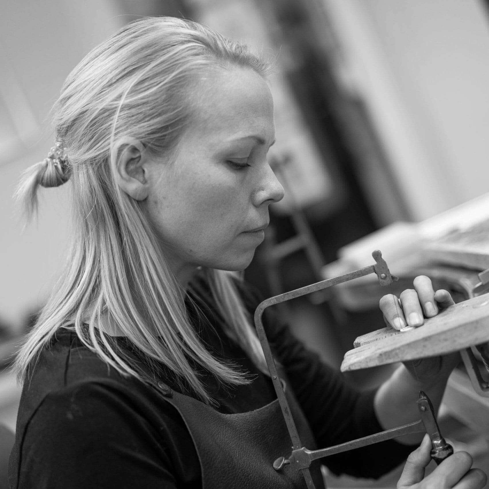 The fjord jewellery is cut out by hand