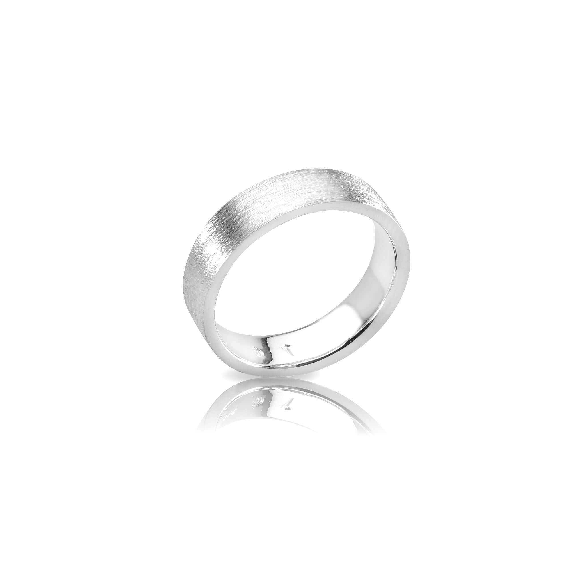 Plain silver ring with a matte surface