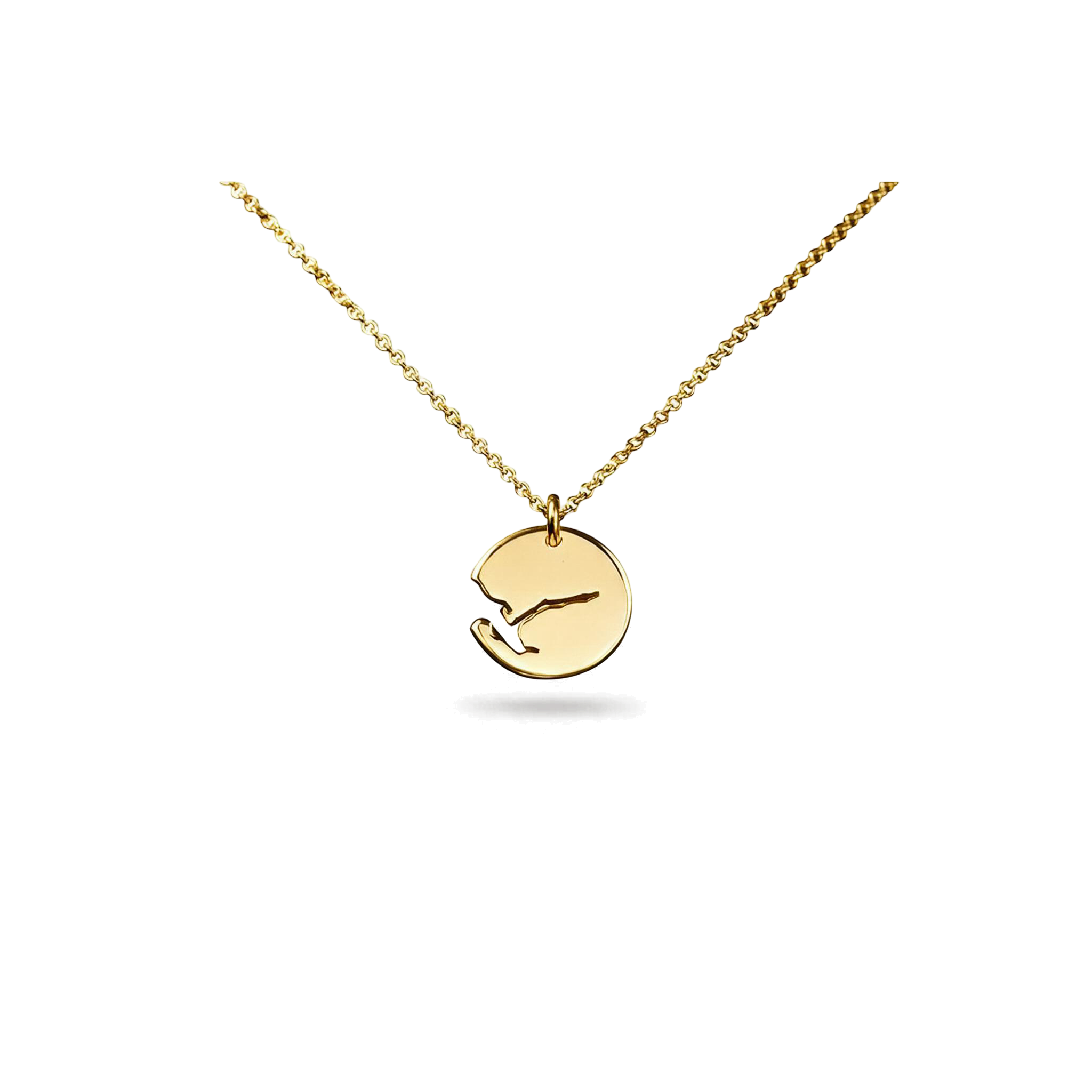 Fjord necklace in 14k gold from Ekenberg Scandinavia's Fjords of Norway collection