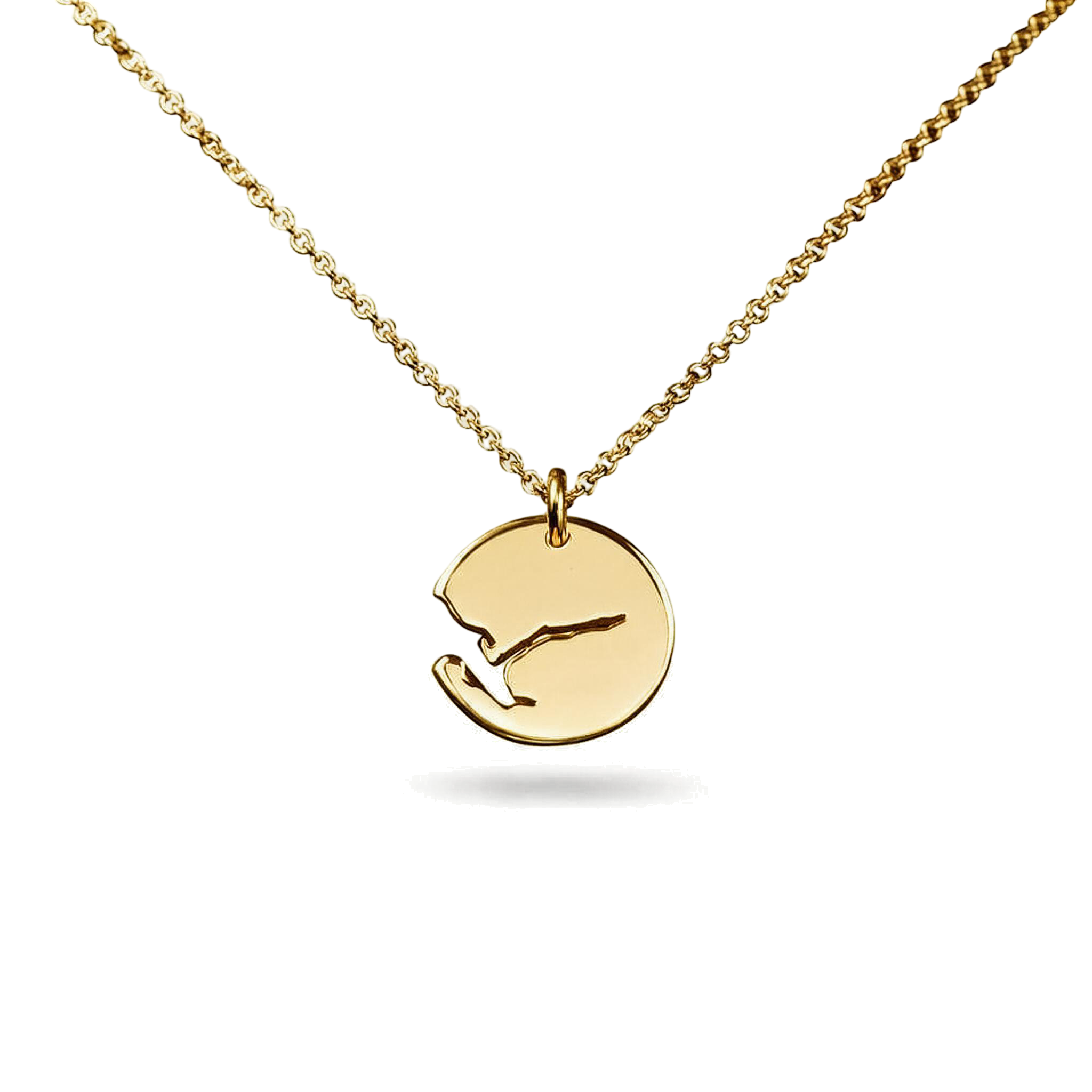 Fjord necklace 16 mm in 14k gold from Ekenberg Scandinavia's Fjords of Norway collection