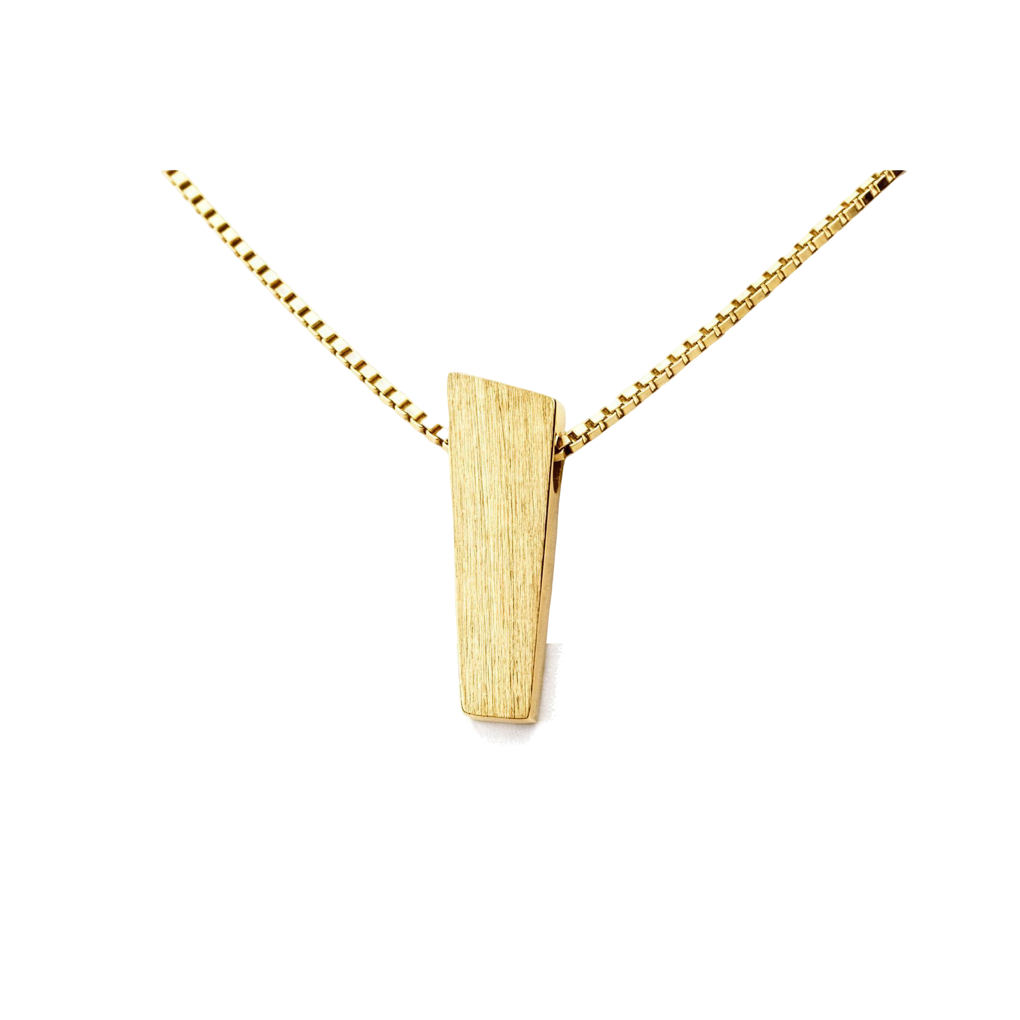 Preikestolen necklace for him in brushed 14k gold from Ekenberg Scandinavia