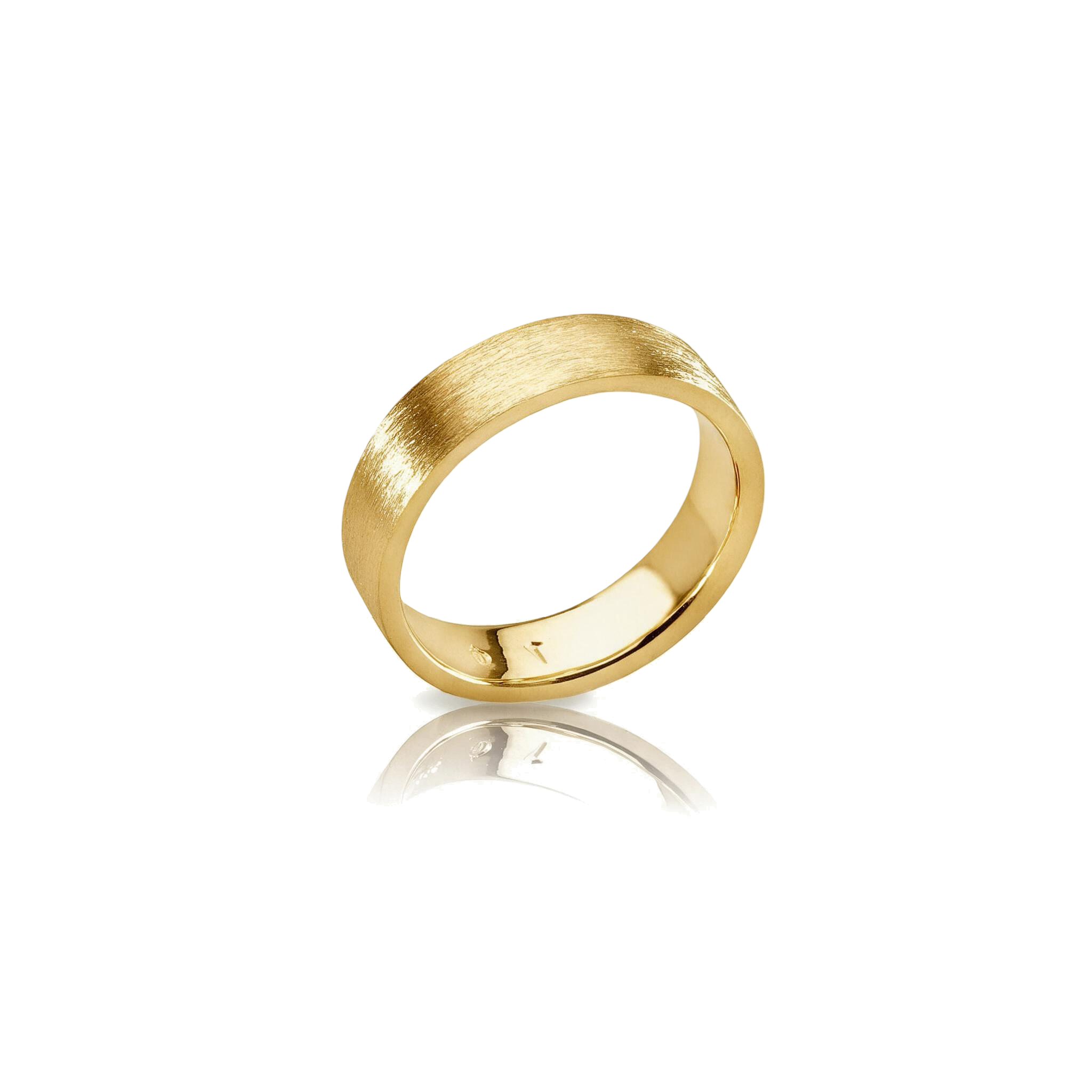 Plain brushed 14k gold ring from Ekenberg Scandinavia's Preikestolen collection