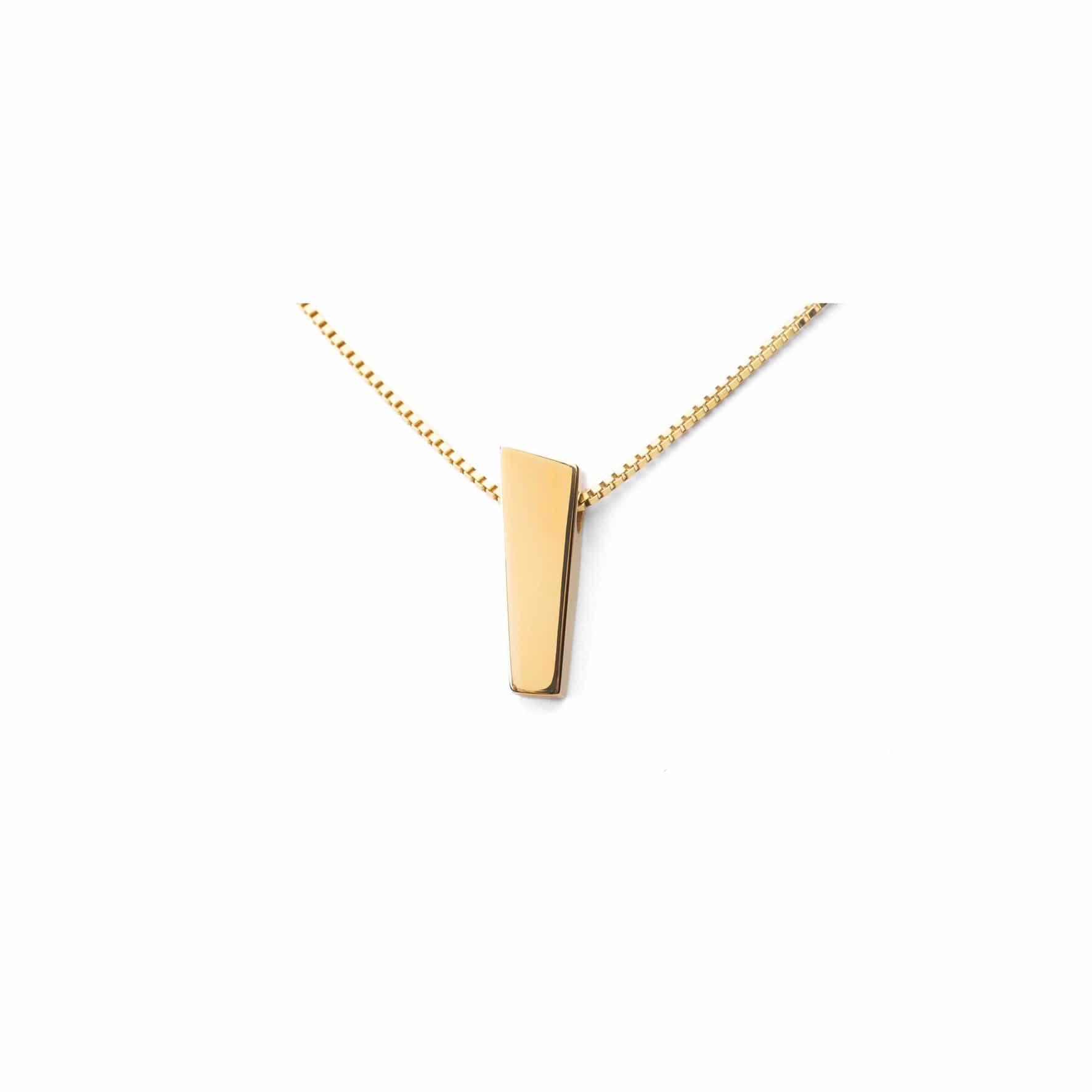 Pendant crafted from 14k gold with a matte surface