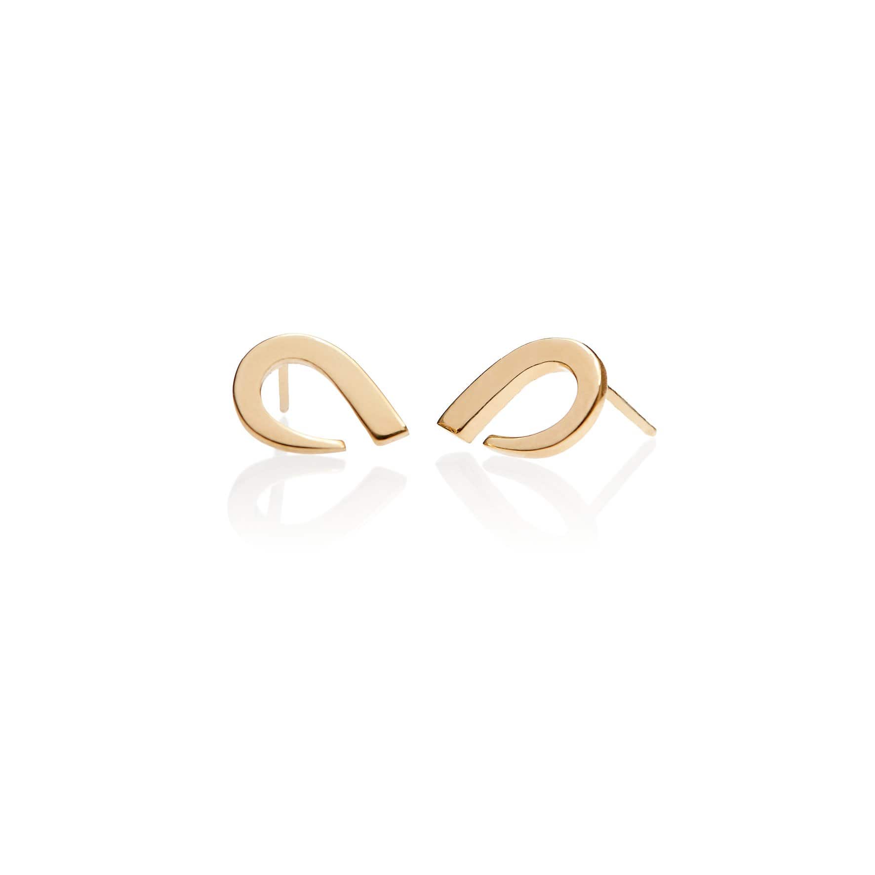 Rounded small gold earrings from the Pulpit Rock collection
