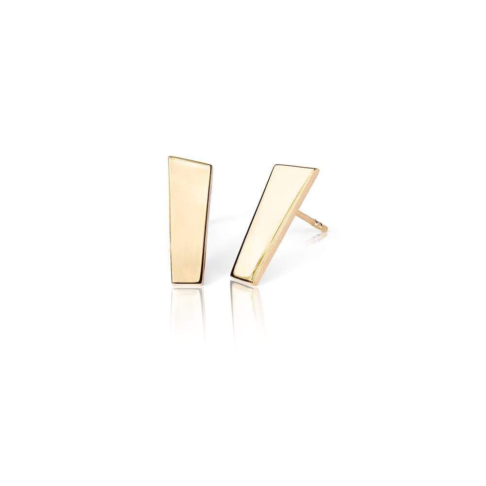 Gold earrings 15 mm with a glossy surface
