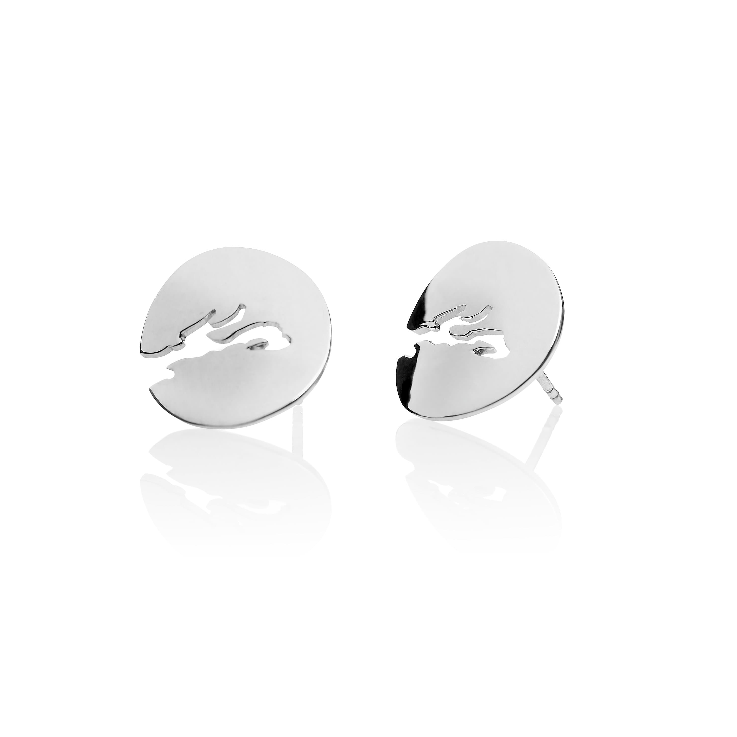 Rounded Oslo fjord silver earrings