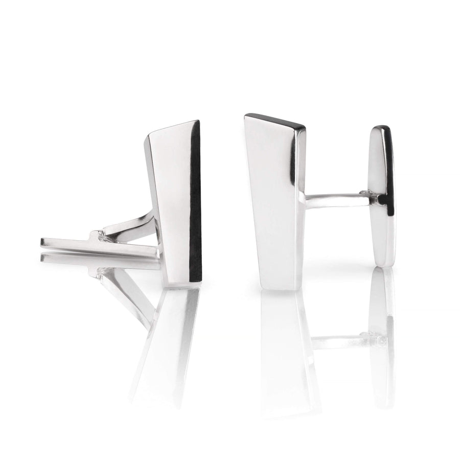 Norwegian made cufflink in glossy silver - Pulpit Rock collection