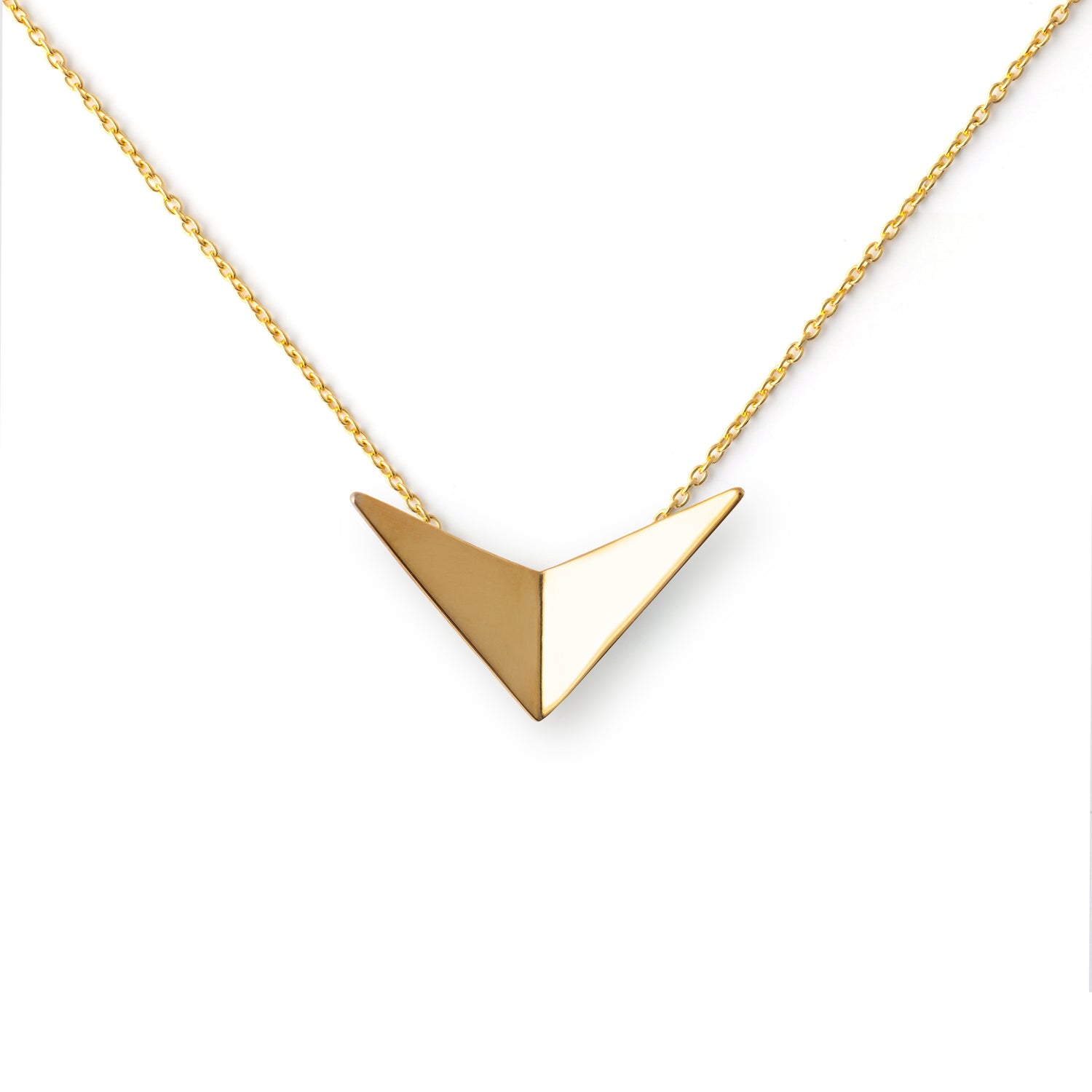 Large gold bird necklace