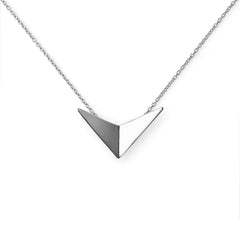 Large bird necklace in silver