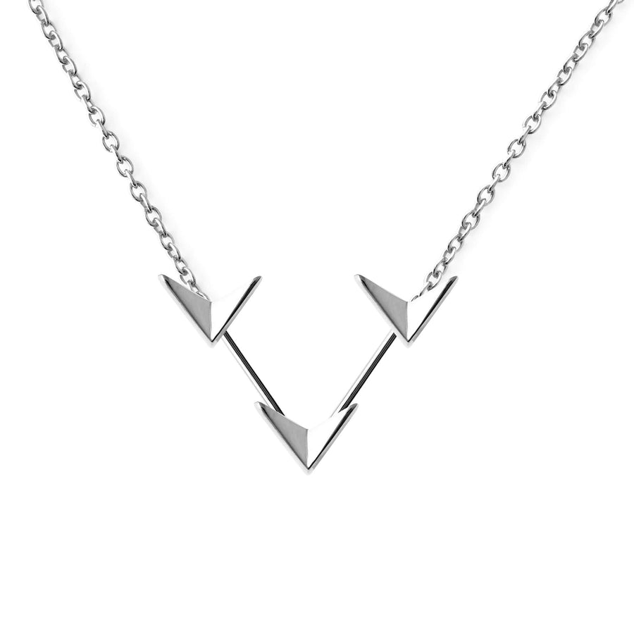 Three birds silver necklace