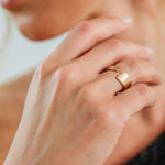Pulpit Rock ring in 14k gold with a matte surface
