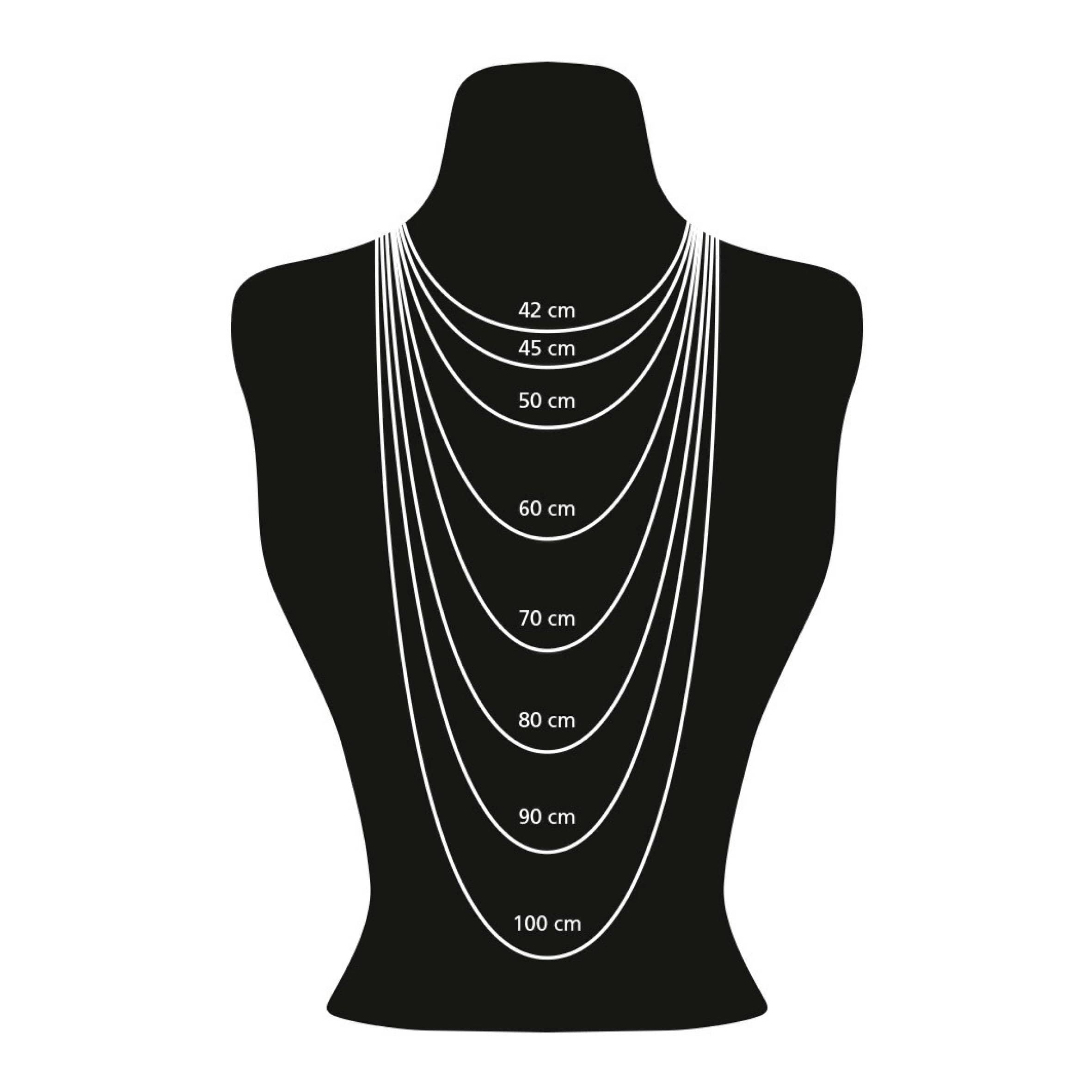 Size guide jewellery chains