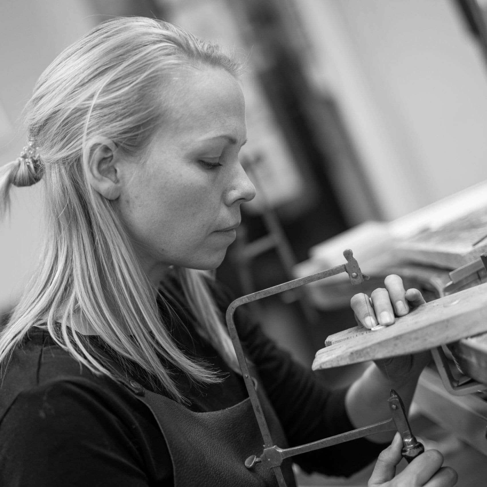 Fjord jewellery is being cut out by hand at Otteren Gullsmed & Urmaker