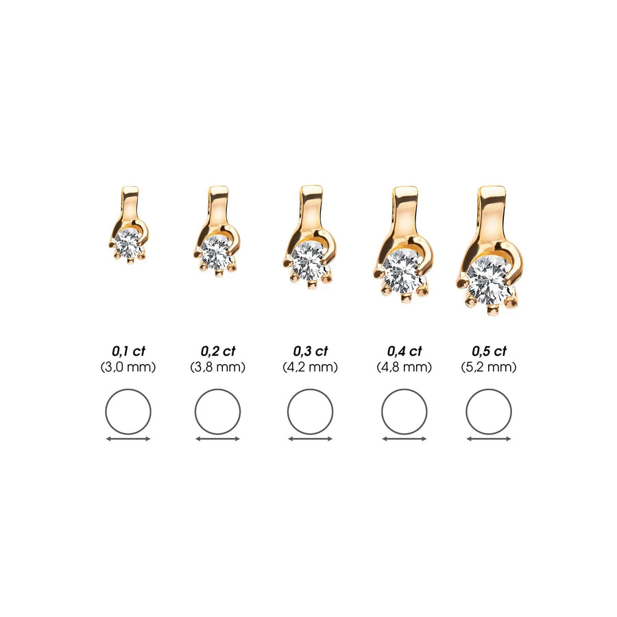 Symbolic diamond jewellery in various sizes