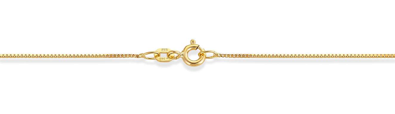 High quality box chain in gold plated silver